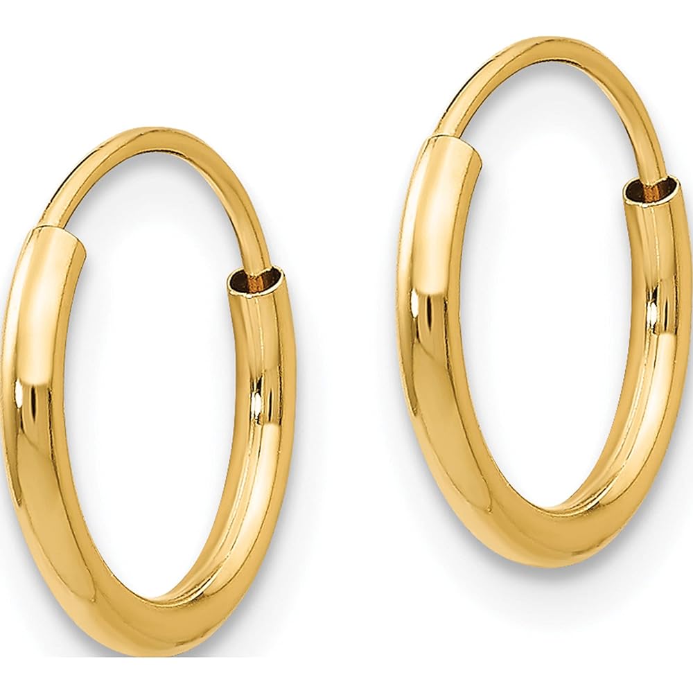 Amazon.com: 14K Yellow Gold Madi K Endless Hoop Earrings (8